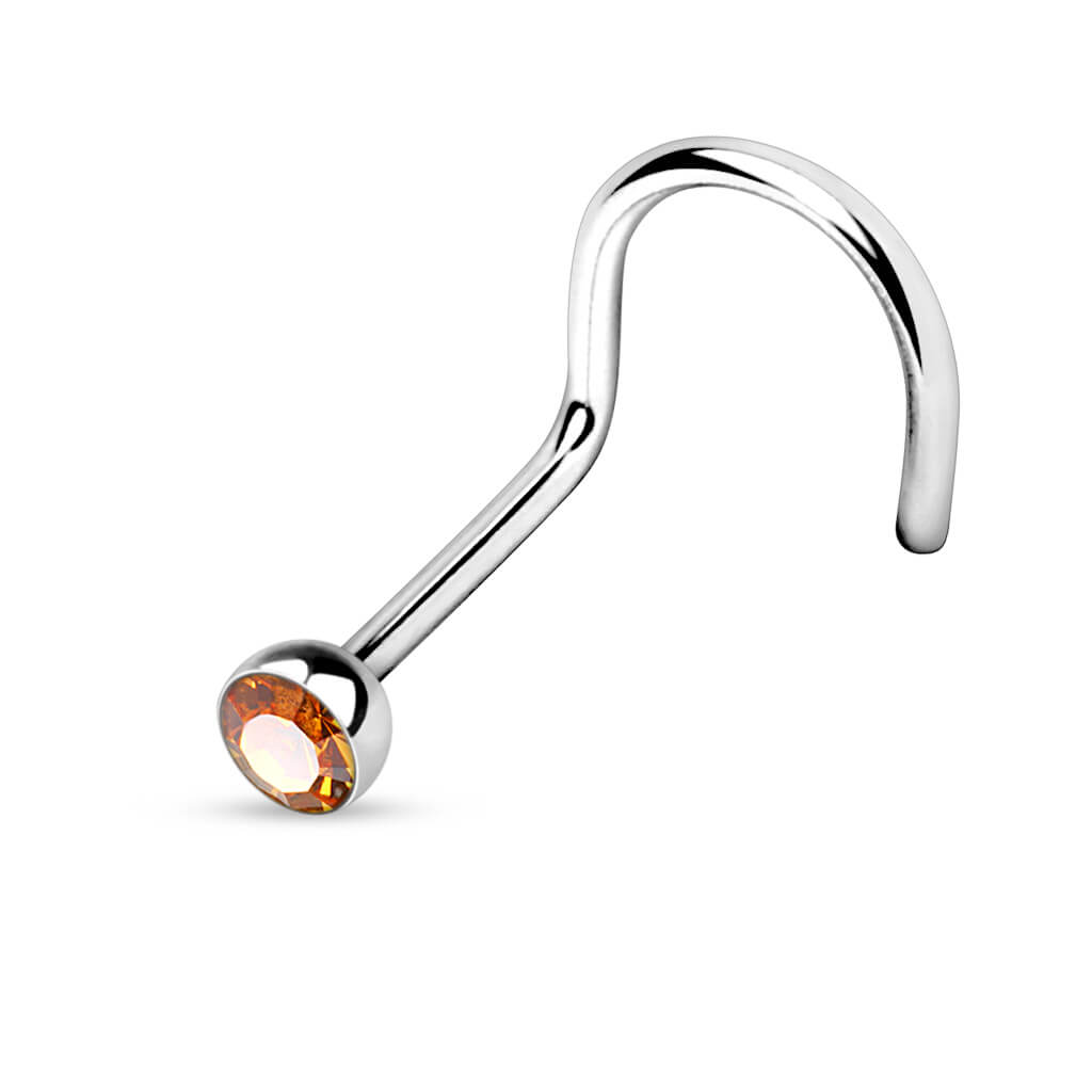 Gem Half-Ball Nose Screw – 18G & 20G