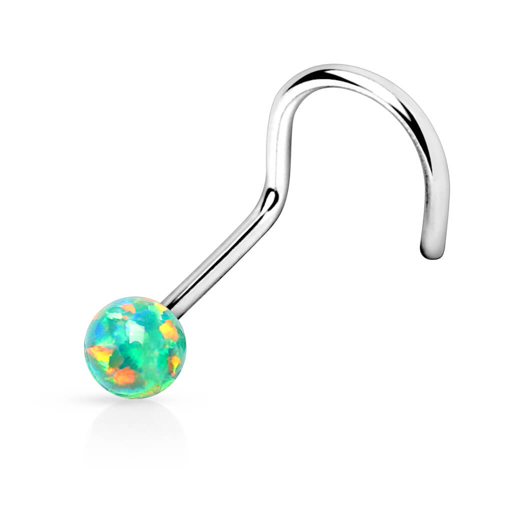 Opal Ball Nose Screw in Surgical Steel