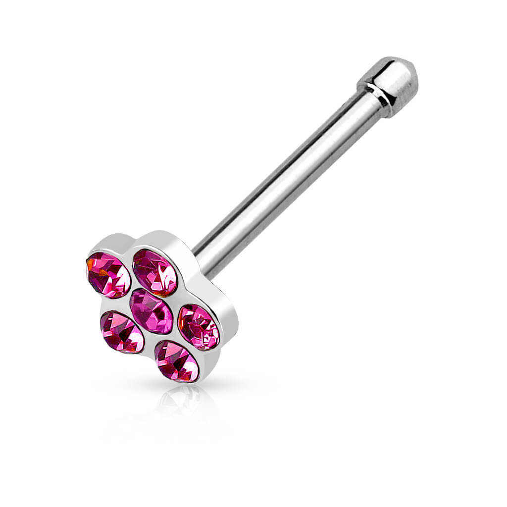 Multi-Gem Pavé Flower Nose Stud