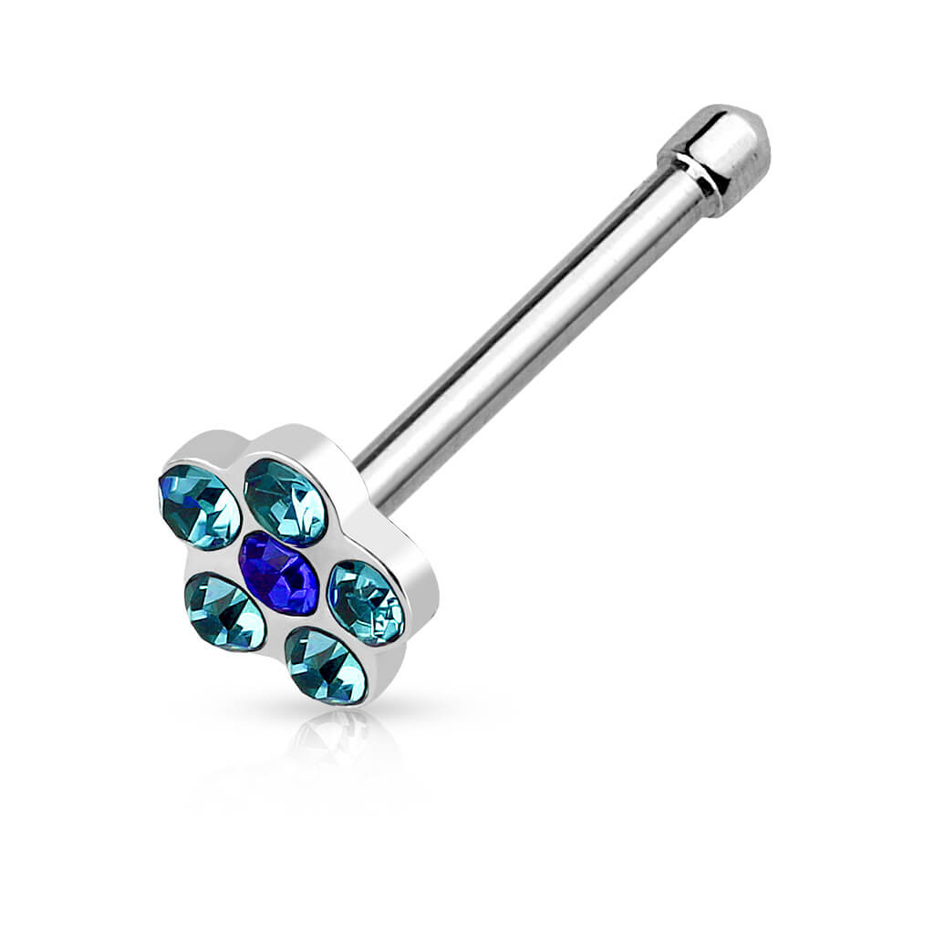 Multi-Gem Pavé Flower Nose Stud