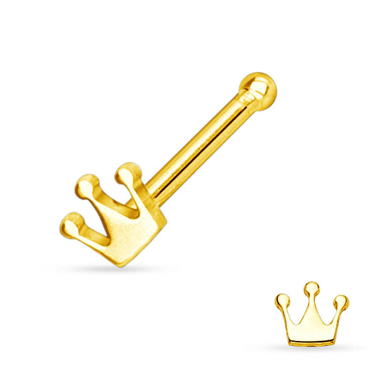 Crown Nose Stud in Surgical Steel