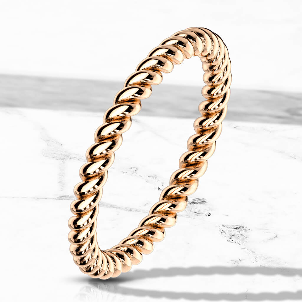 Braided Rose Gold Stackable Ring