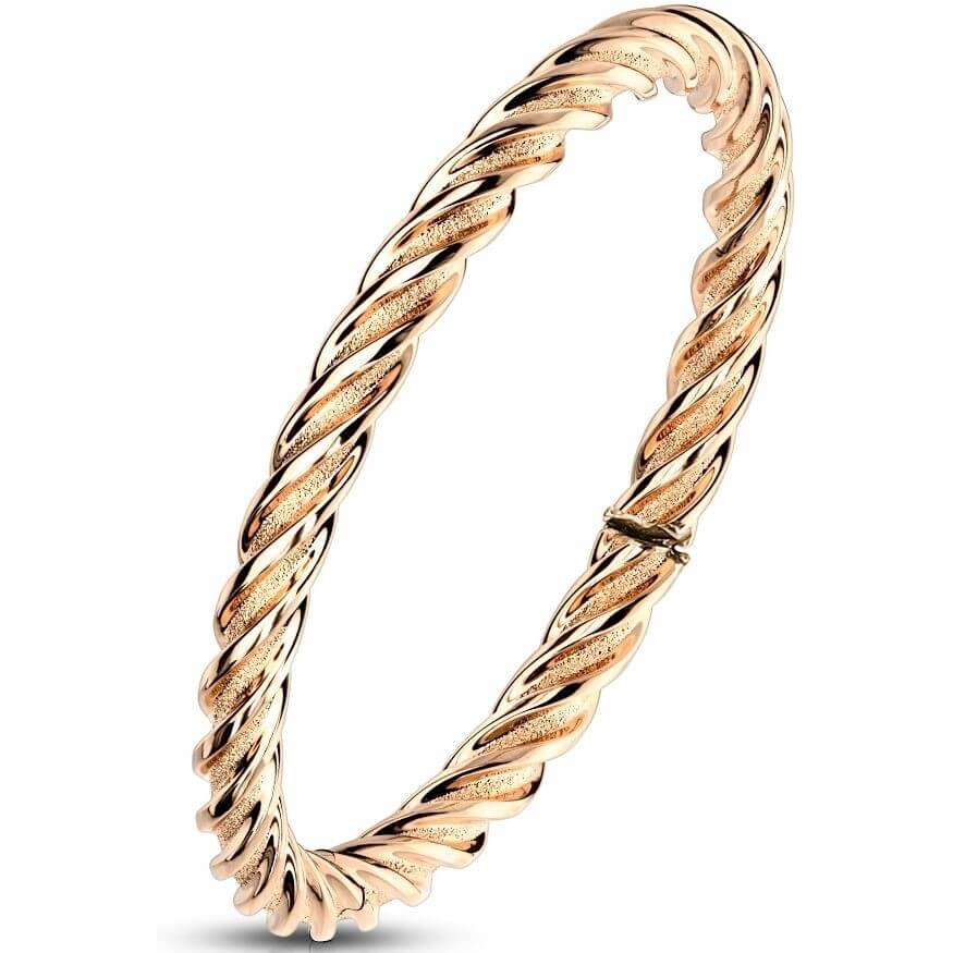 Twisted Rose Gold Stainless Steel Ring