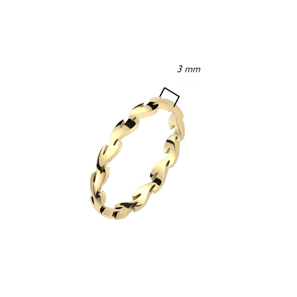 Gold Eternity Leaf Stainless Steel Ring