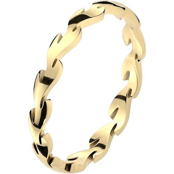 Gold Eternity Leaf Stainless Steel Ring