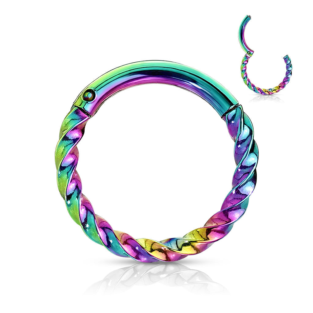 Twisted Hinged Hoop Earrings
