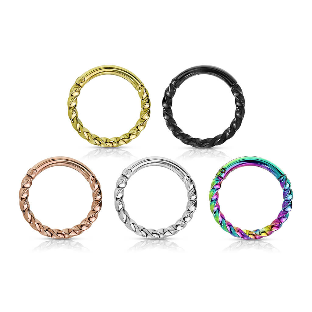 Twisted Hinged Hoop Earrings