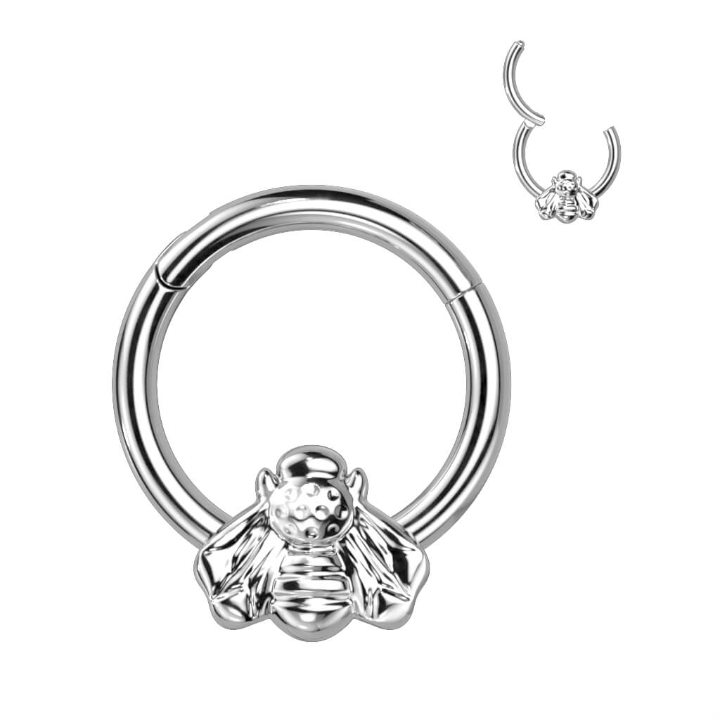 Titanium Bee Hinged Hoop