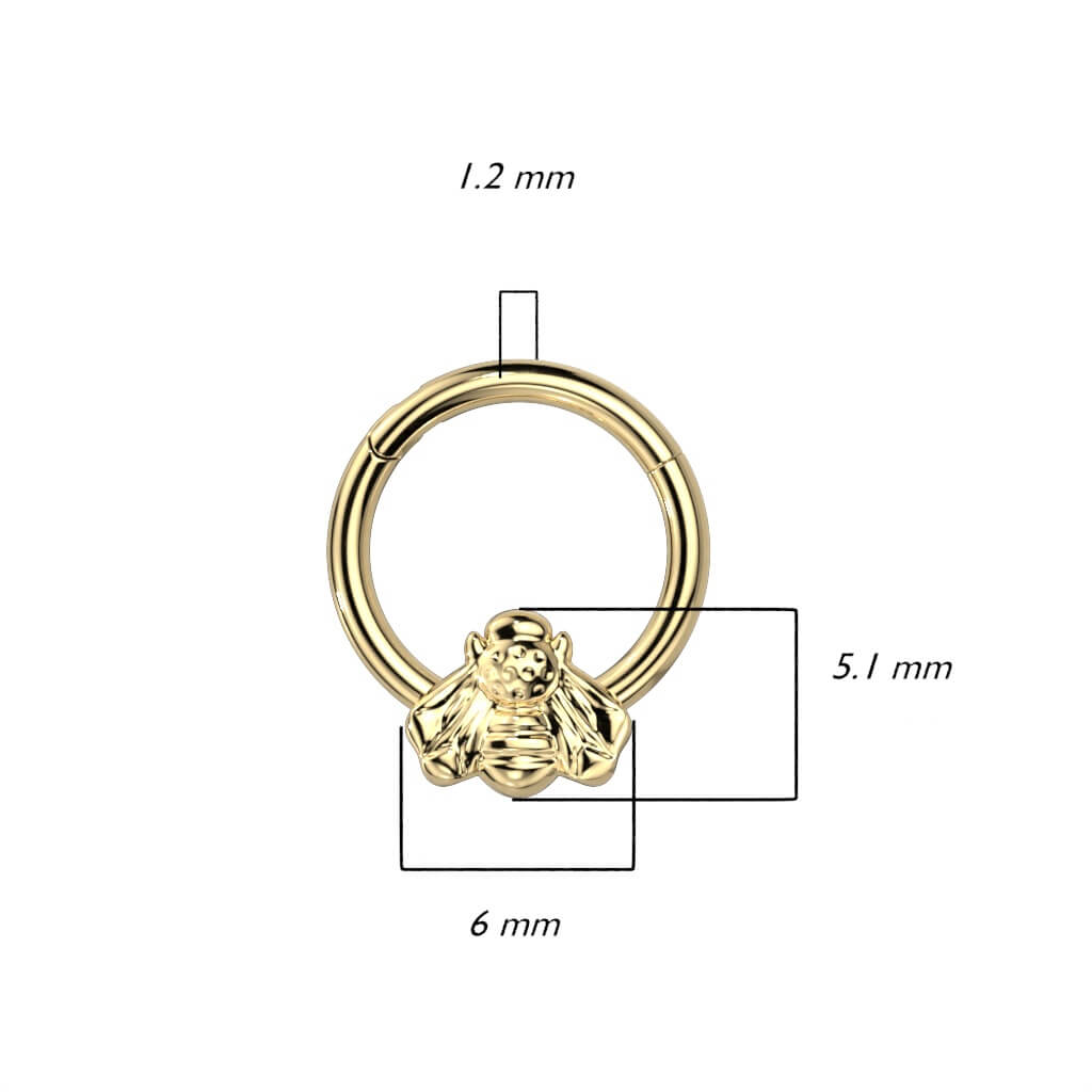 Titanium Bee Hinged Hoop