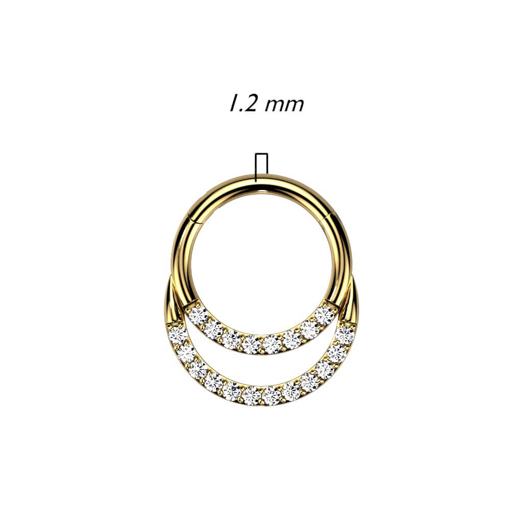 Double Pavé Titanium Hoop Ring