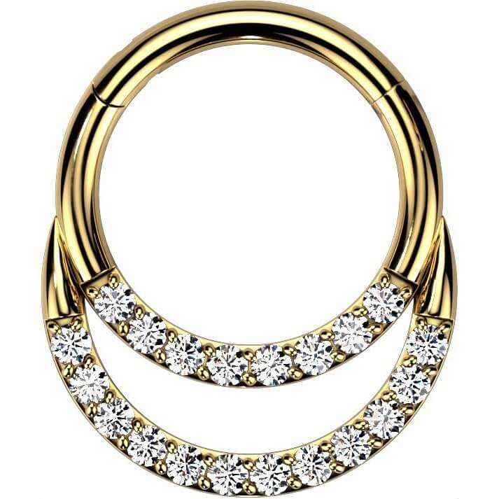 Double Pavé Titanium Hoop Ring