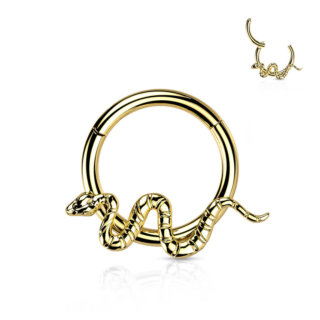 Titanium Snake Hinged Hoop