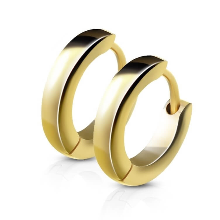 Small Plain Dome Huggie Hoop Earrings