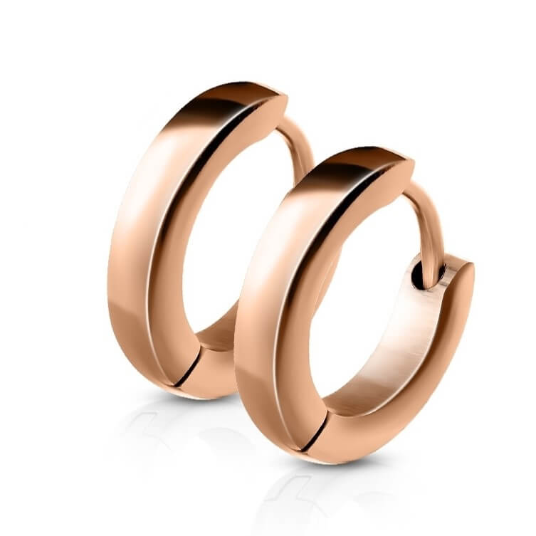 Small Plain Dome Huggie Hoop Earrings