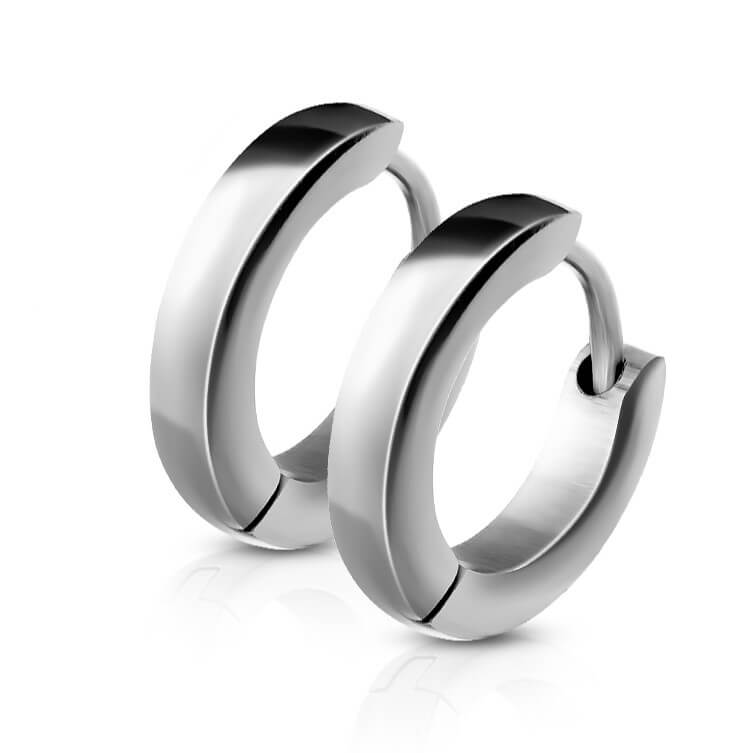 Small Plain Dome Huggie Hoop Earrings