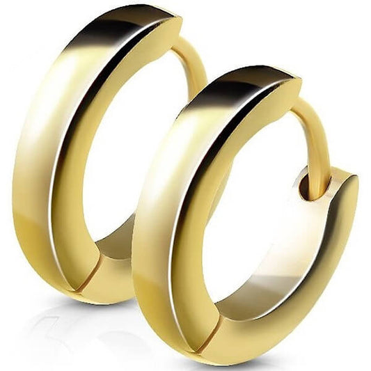 Small Plain Dome Huggie Hoop Earrings