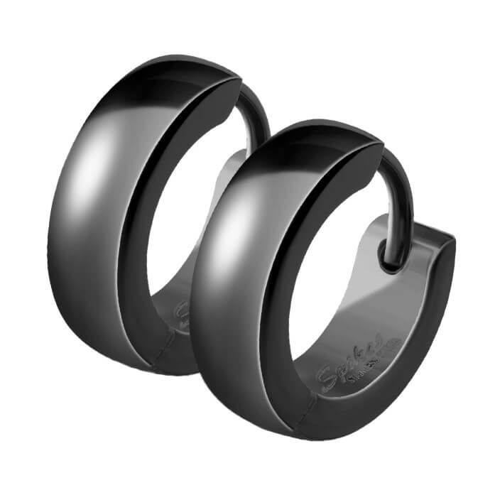 Classic Plain Dome Huggie Hoop Earrings