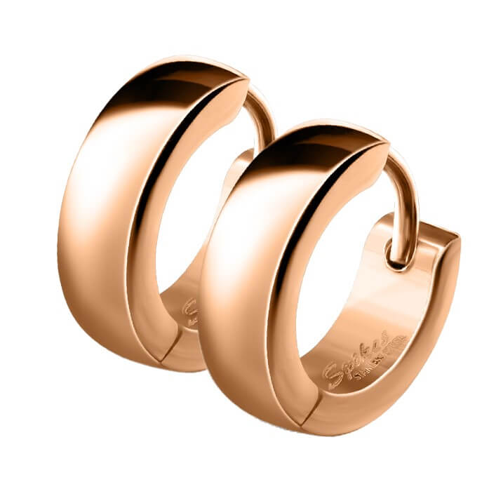 Classic Plain Dome Huggie Hoop Earrings