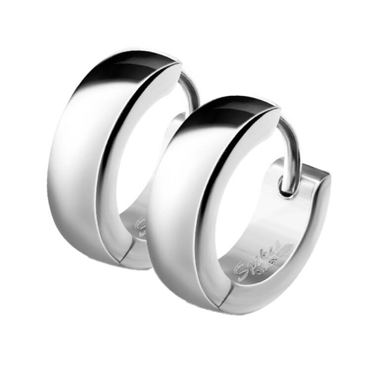 Classic Plain Dome Huggie Hoop Earrings