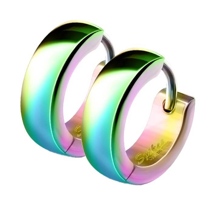 Classic Plain Dome Huggie Hoop Earrings