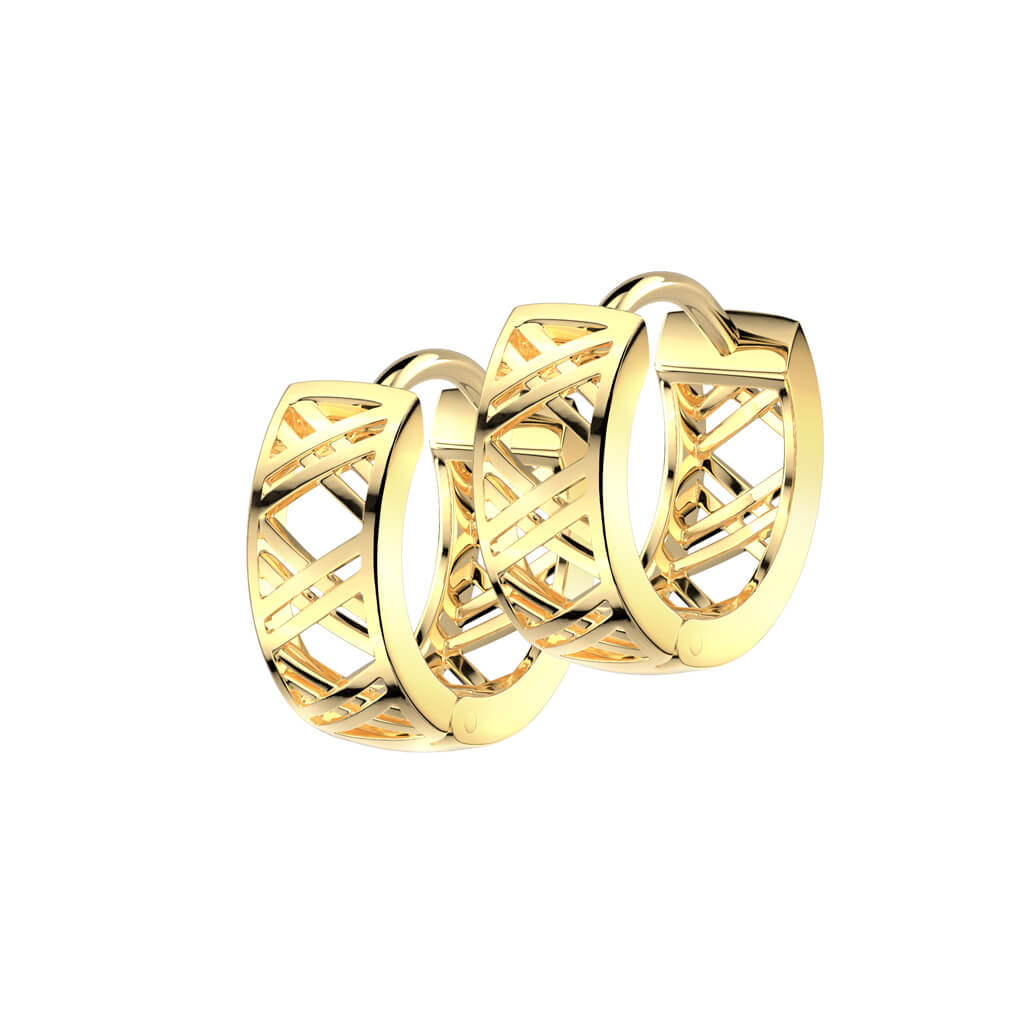 Hinged Hollow X Hoop Earrings