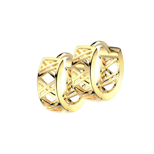 Hinged Hollow X Hoop Earrings