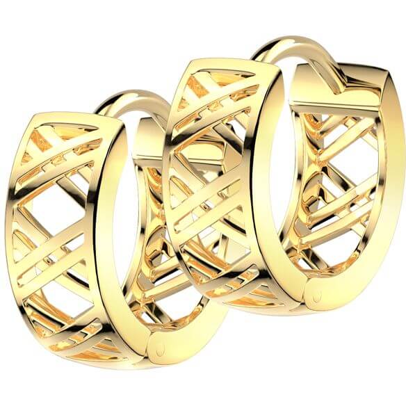 Hinged Hollow X Hoop Earrings
