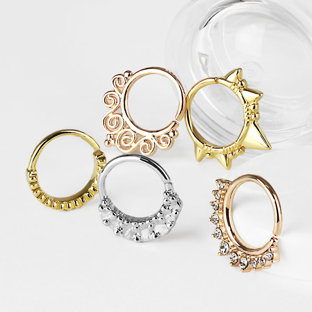 Crystal Paved Bendable Hoop for Septum & Cartilage