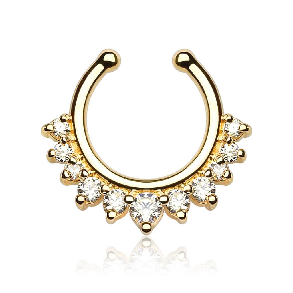 Multi Gem Single Line Non-Piercing Septum Hanger
