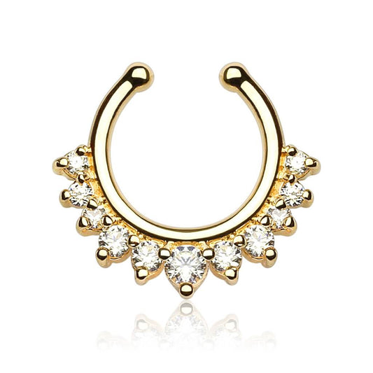 Multi Gem Single Line Non-Piercing Septum Hanger