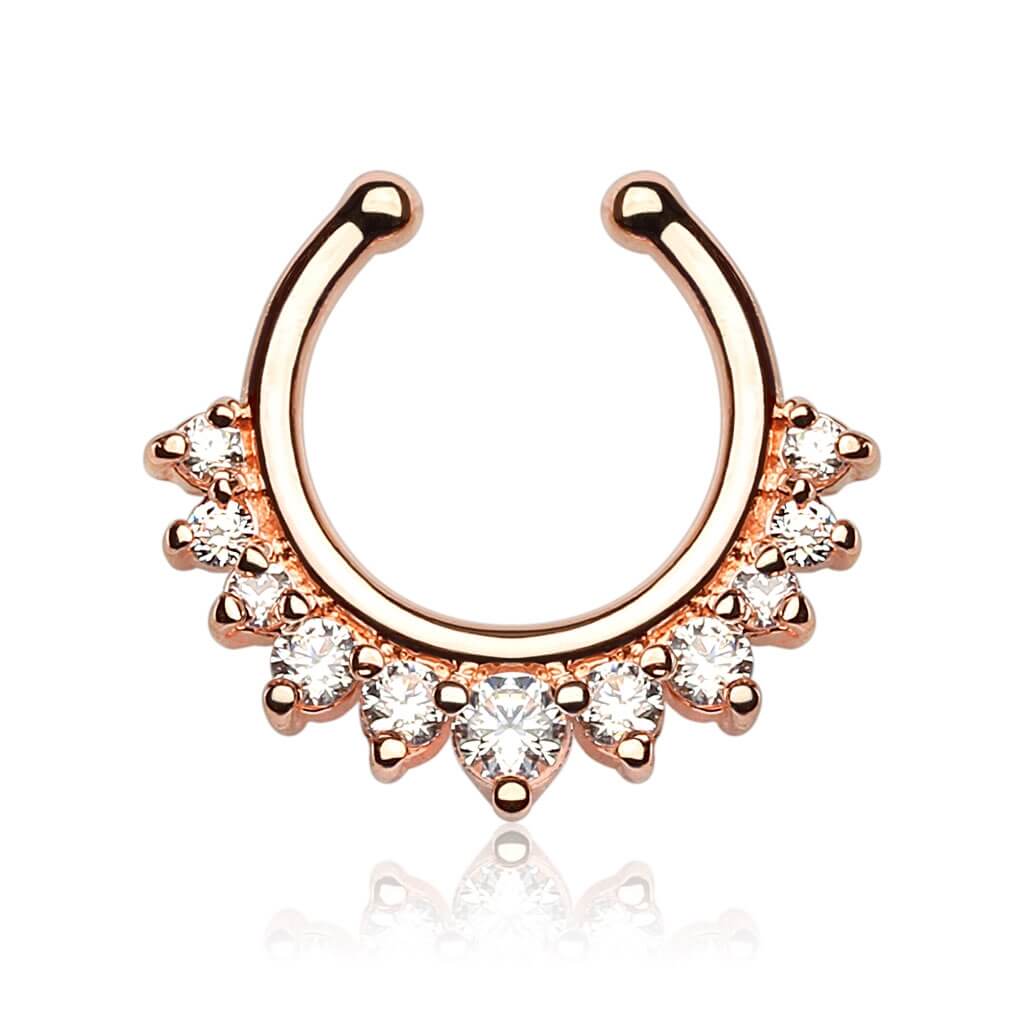 Multi Gem Single Line Non-Piercing Septum Hanger