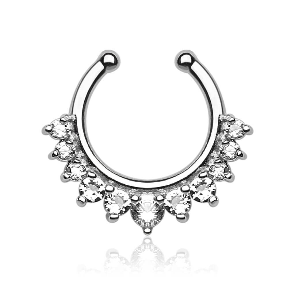 Multi Gem Single Line Non-Piercing Septum Hanger