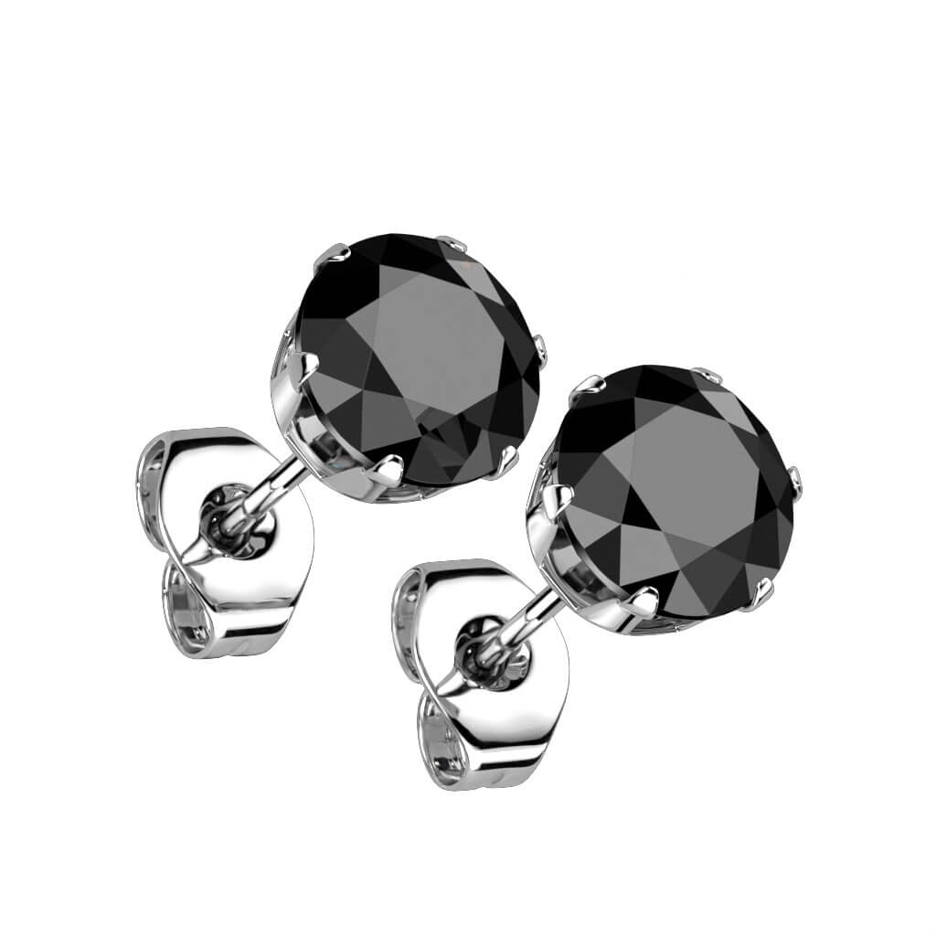Round CZ Stud Earrings