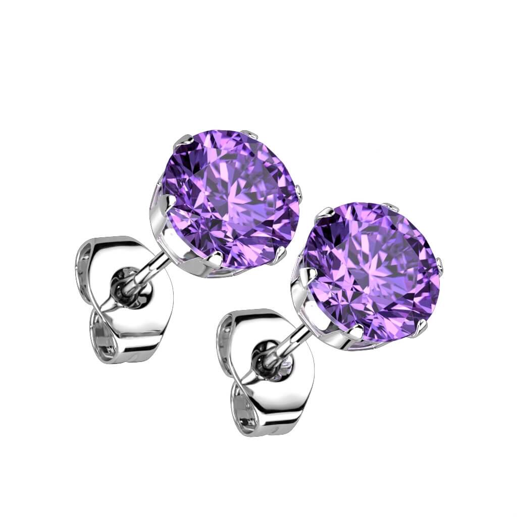 Round CZ Stud Earrings