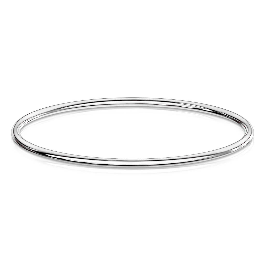 Thick Wire Stainless Steel Bangle Bracelet