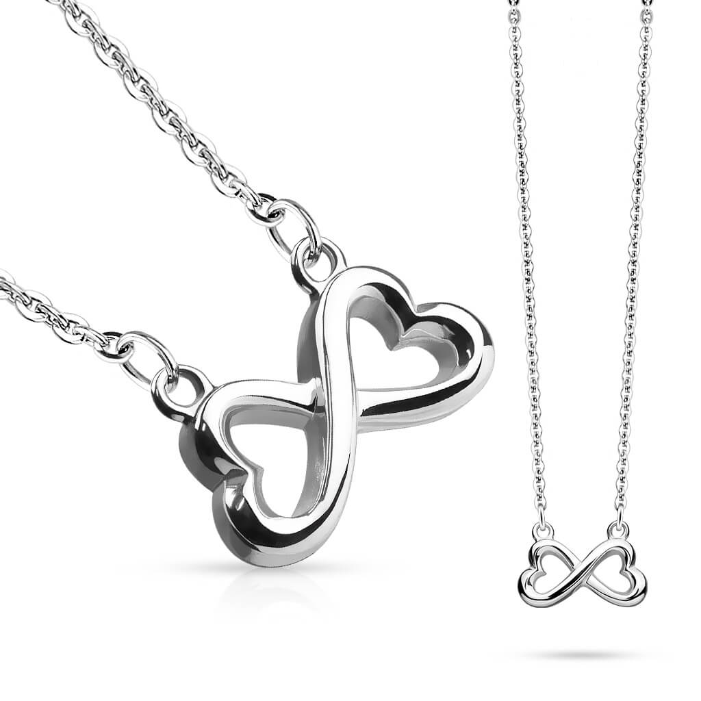 Rose Gold Infinity Heart Pendant Necklace