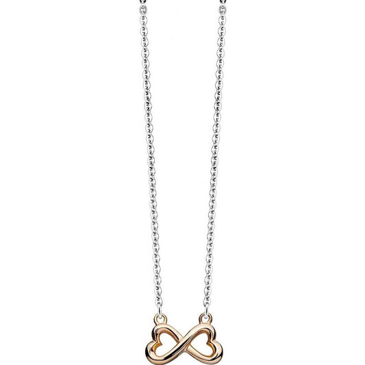 Rose Gold Infinity Heart Pendant Necklace
