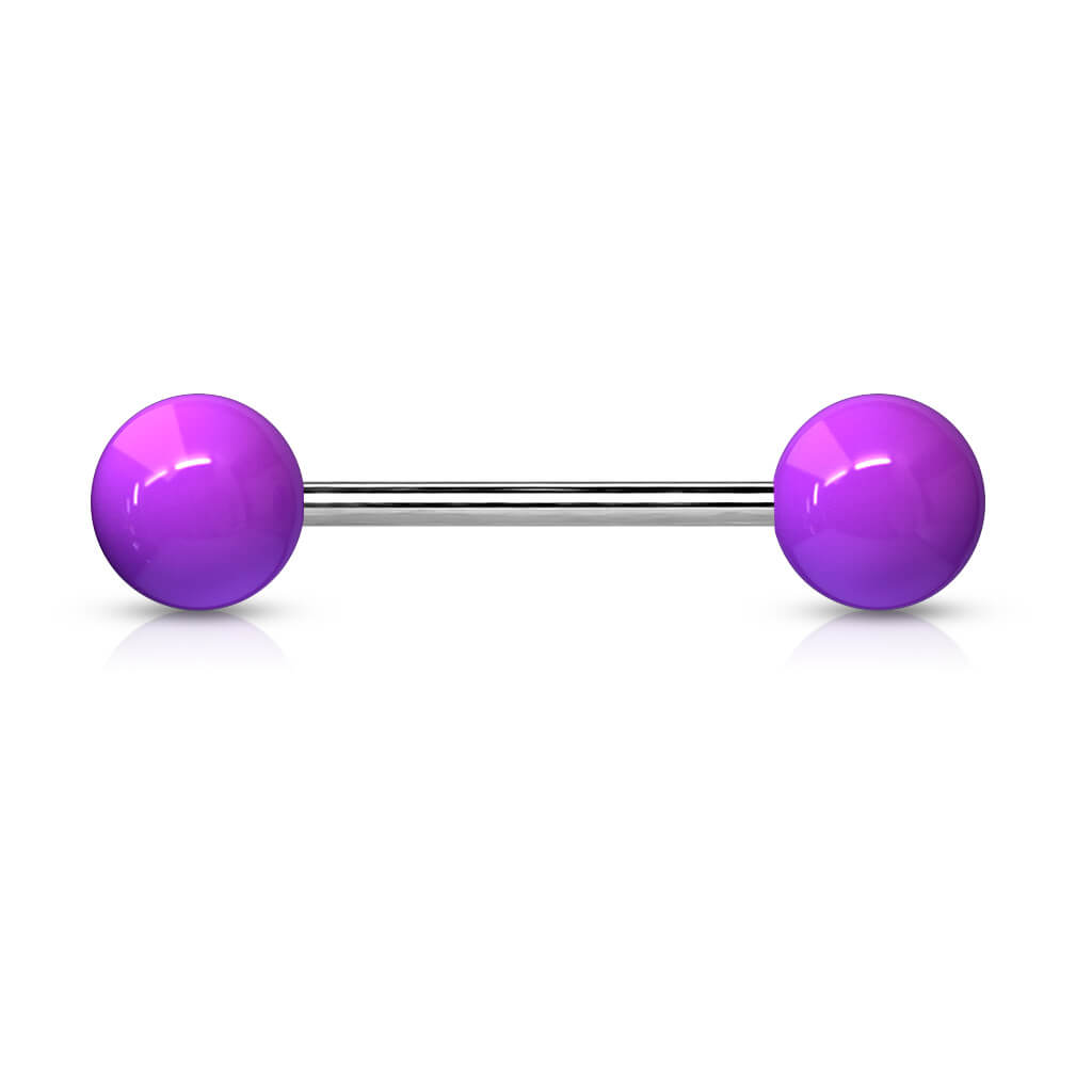 Acrylic Ball Ends Titanium Straight Barbell