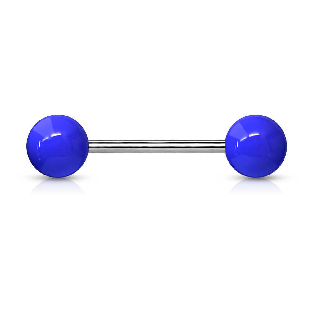 Acrylic Ball Ends Titanium Straight Barbell