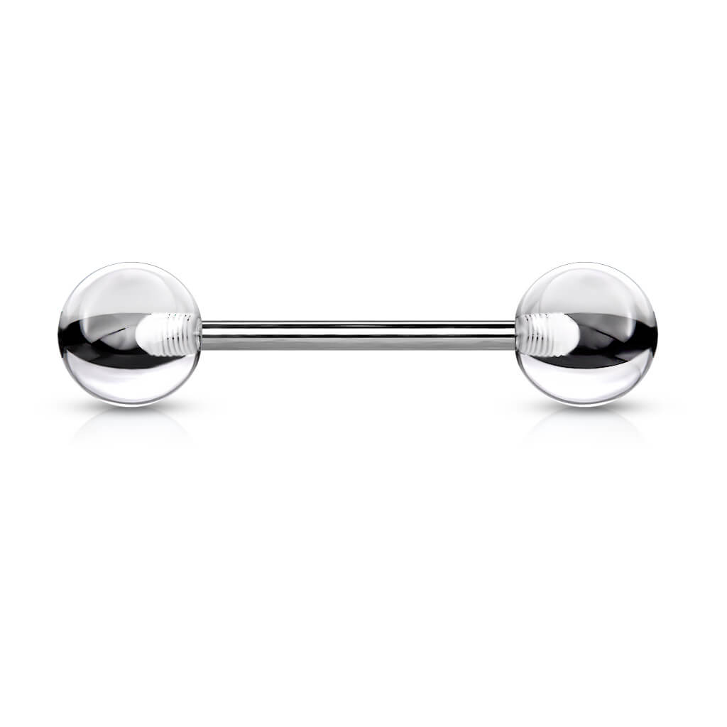 Acrylic Ball Ends Titanium Straight Barbell