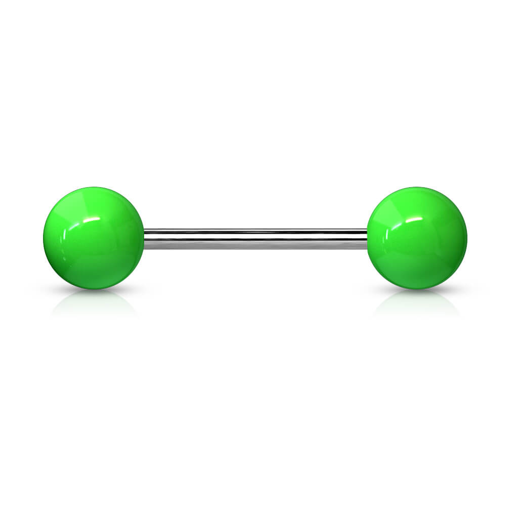Acrylic Ball Ends Titanium Straight Barbell