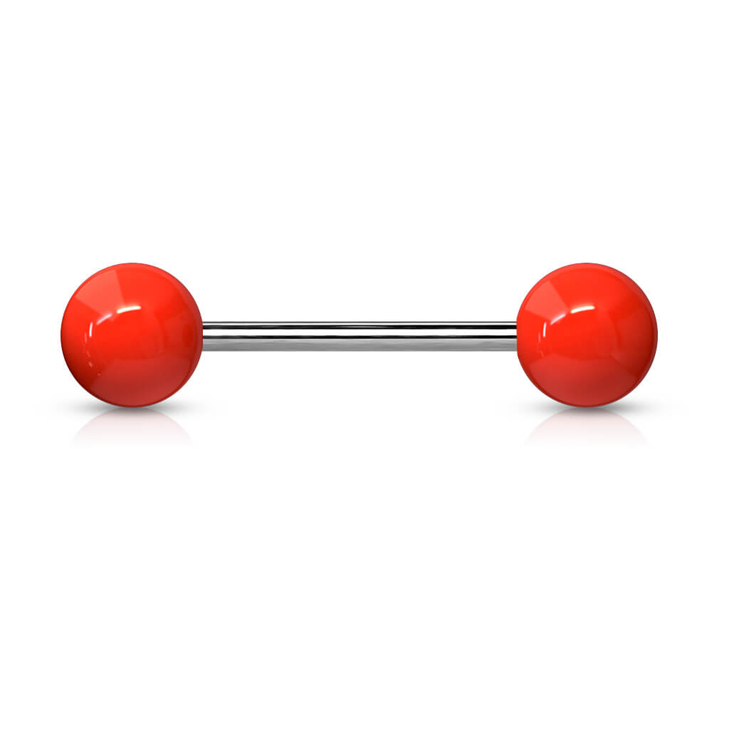 Acrylic Ball Ends Titanium Straight Barbell