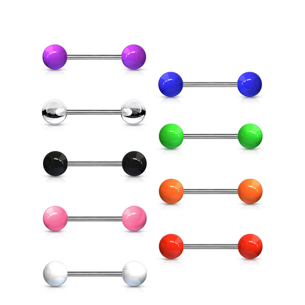 Acrylic Ball Ends Titanium Straight Barbell