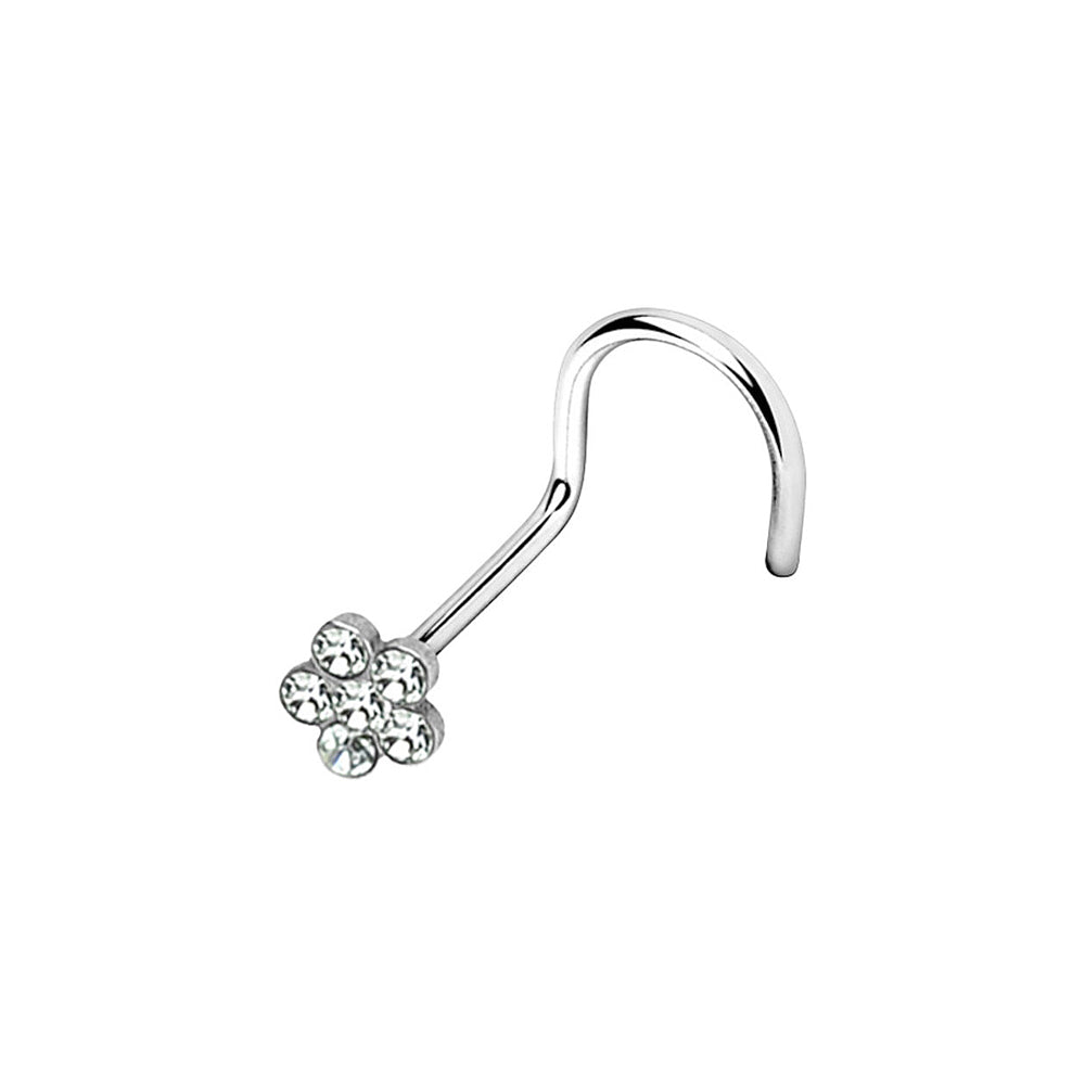 Crystal Flower Nose Screw