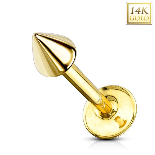 14K Gold Spike Top Labret / Monroe Stud