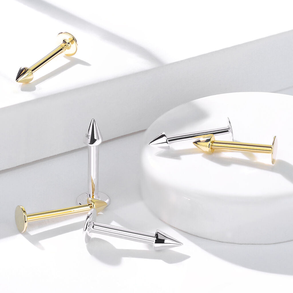 14K Gold Spike Top Labret / Monroe Stud