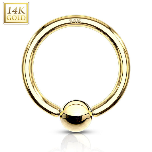 14K Gold Captive Bead Ring