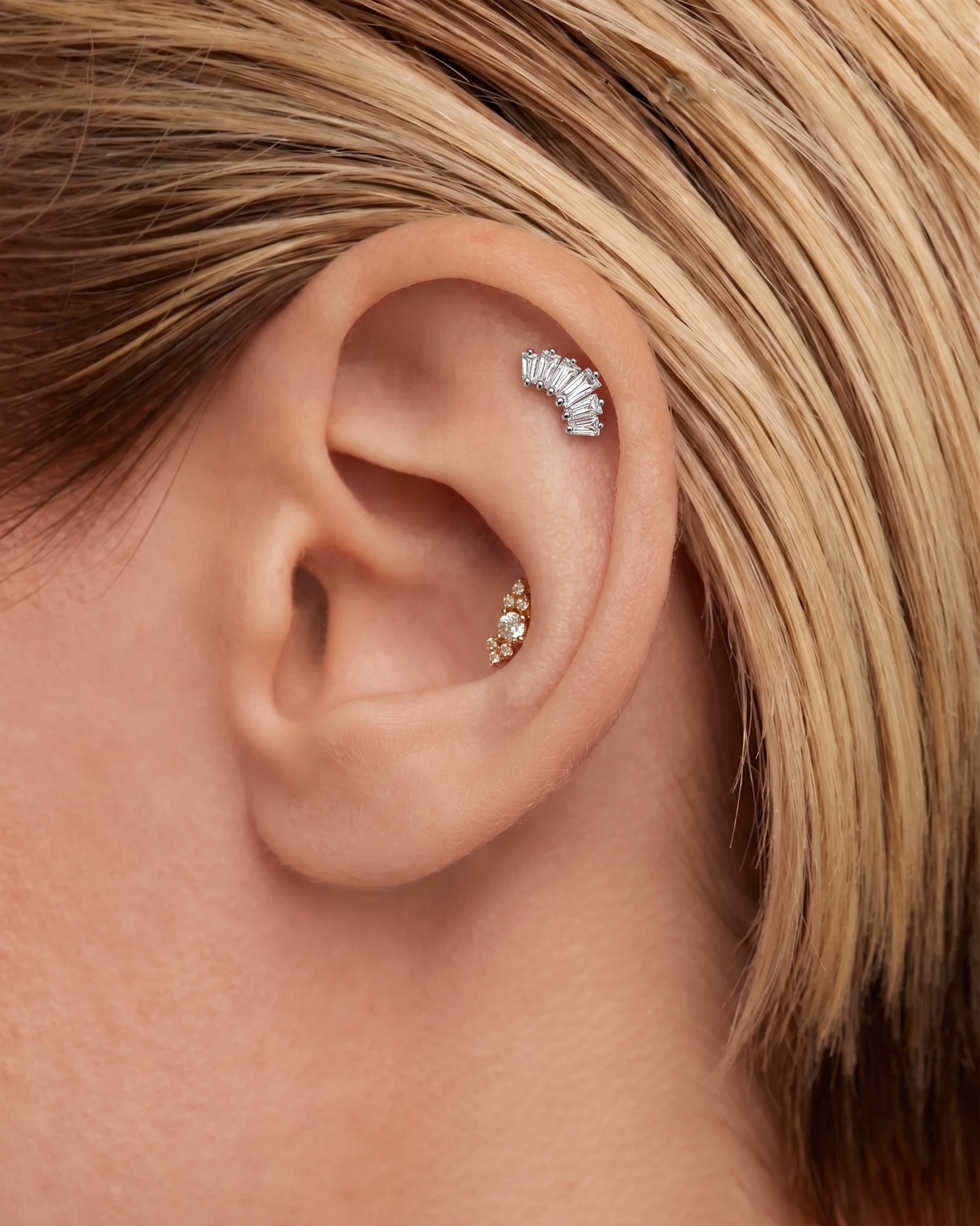 Isolde 5 Baguette Stud Earrings