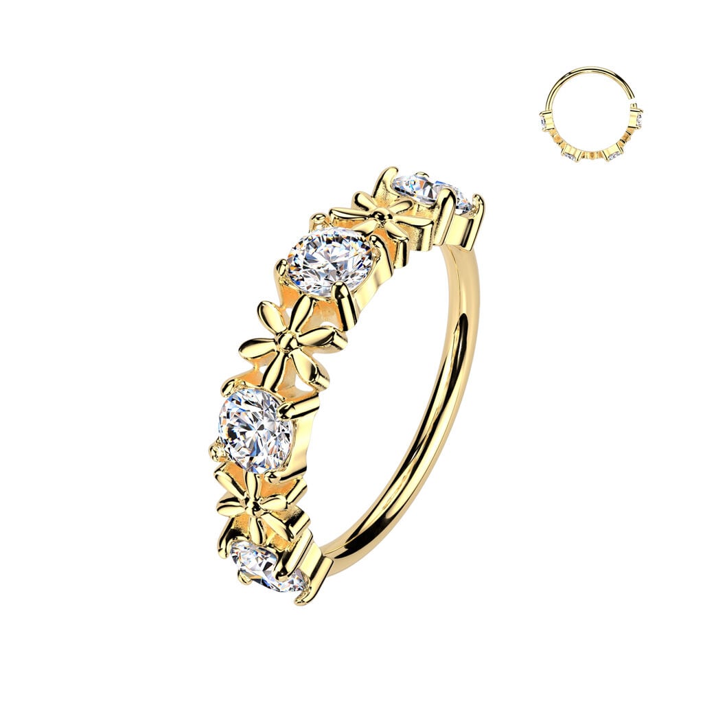 CZ Flower Bendable Nose Hoop