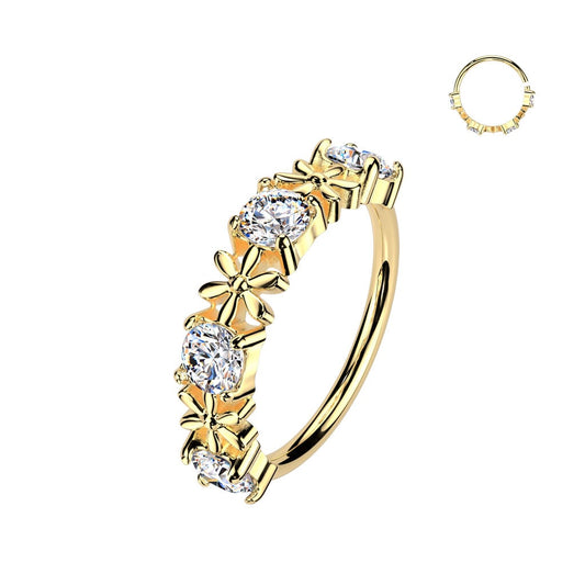 CZ Flower Bendable Nose Hoop